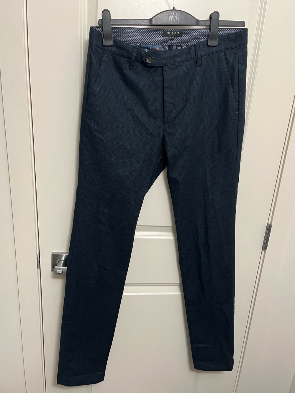 Ted Baker London Men's Glen Plaid Trousers - Navy Blue - 32L